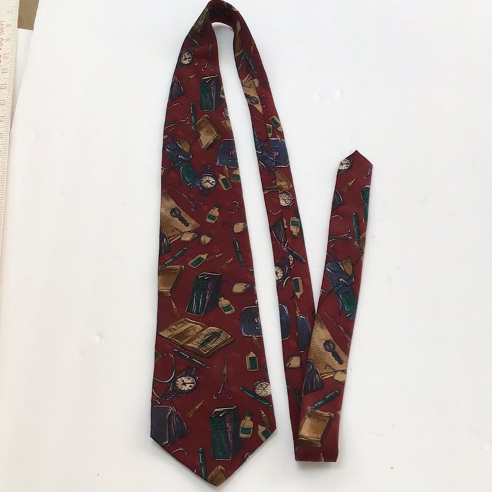 Woodward 100% Italian Silk Medical Physician Surgeon Pharmacist Red Neck Tie - Picture 11 of 13